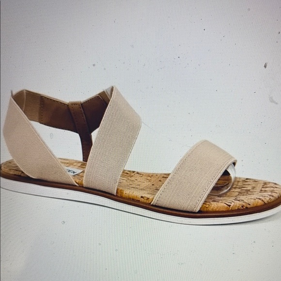 NWT Steve Madden Daim Women's Fabric Cork Footbed Sandals Size:  9 - Picture 4 of 7